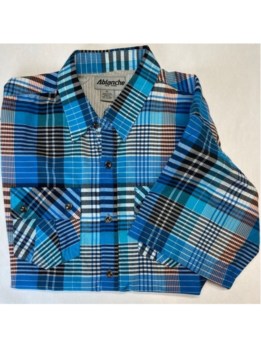 ABLANCHE CASUAL BUTTON DOWN Short Sleeve size XL - Picture 3 of 3
